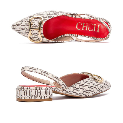 Exquisite Workmanship New Women's Low-heeled Single Shoes Fashion Simple Letters Print Versatile Women's Sandals