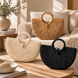 Woven Straw Top-Handle Tote — view 3