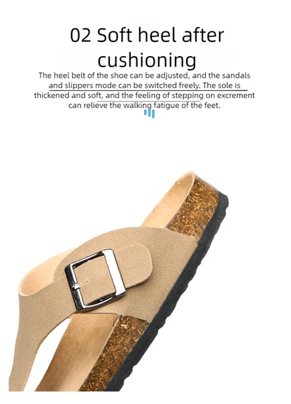 Men's frosted cork casual flip flops slippers comfortable refreshing summer outdoor beach shoes fashion youth breathable sandals