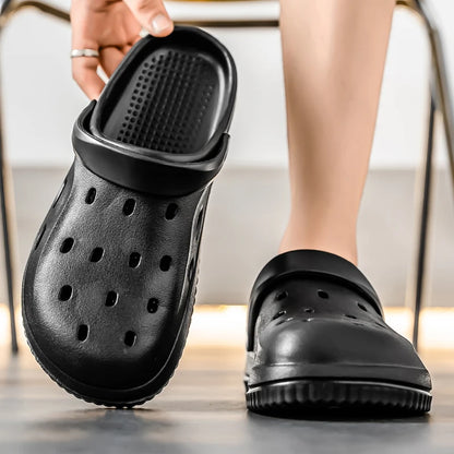 YUYIN Mens Summer Beach Sandals Casual Garden Clogs Outdoor Wide Toe Cross Sandals for Ladies Non Slip House Shower Slippers