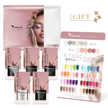 1Set VENALISA TPO FREE Whole Set Nail Gel Polish with Color Display For New Learner Nail Maincure Gel Varnish Branded Suitcase