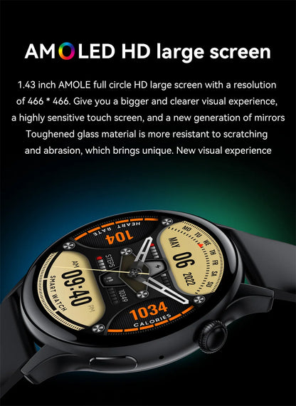 2026 NFC Smart Watch Amoled HD GPS Track Sports Heart Rate Bluetooth Call Waterproof Ladies Women Smartwatch For Women's Gift