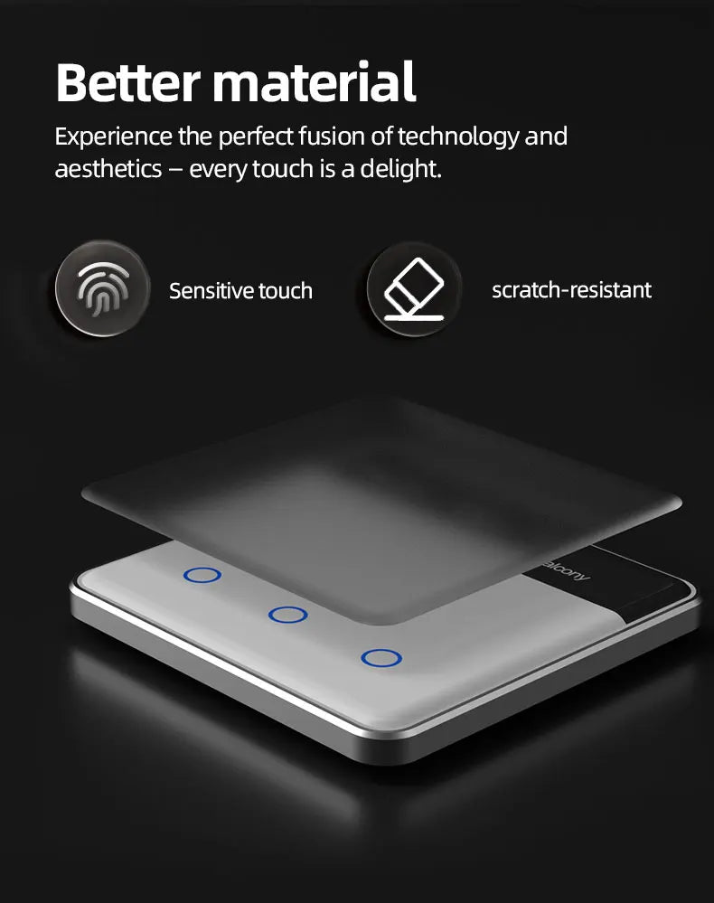 Zemismart DIY Name Switch EU Type Zigbee Smart Display Screen Touch Light Switch Works with Tuya Alexa Google Home Voice Control