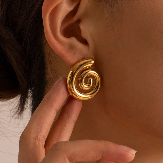 Spiral-Texture Stud Earrings — product image