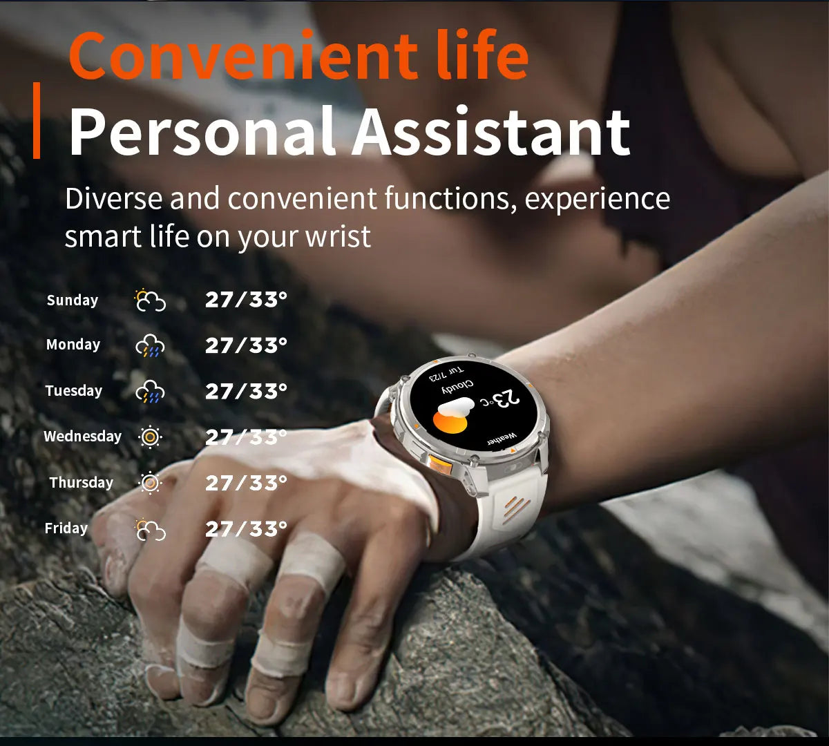 2026 T-Rex3 Ultra 1100mAh Battery 170+Sport Fitness LED Flashlight IP68 Waterproof Bluetooth call GPS track Smartwatch Compass