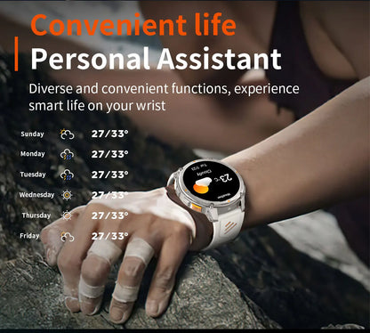 2026 T-Rex3 Ultra 1100mAh Battery 170+Sport Fitness LED Flashlight IP68 Waterproof Bluetooth call GPS track Smartwatch Compass
