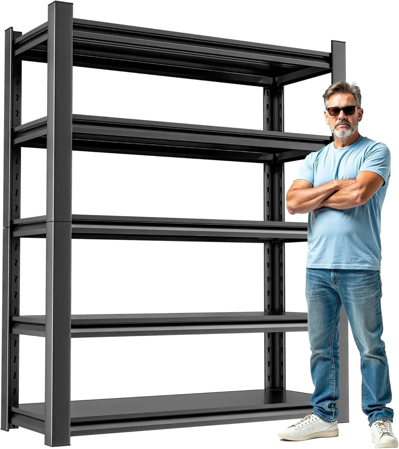 Heavy Duty Garage Shelving 24" D x48 W x72 H– Durable Metal Storage Shelf Organizer for Garage, Workshop, or, Customized