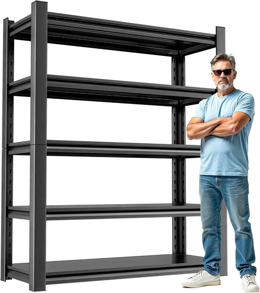 Heavy Duty Garage Shelving 24" D x48 W x72 H– Durable Metal Storage Shelf Organizer for Garage, Workshop, or, Customized