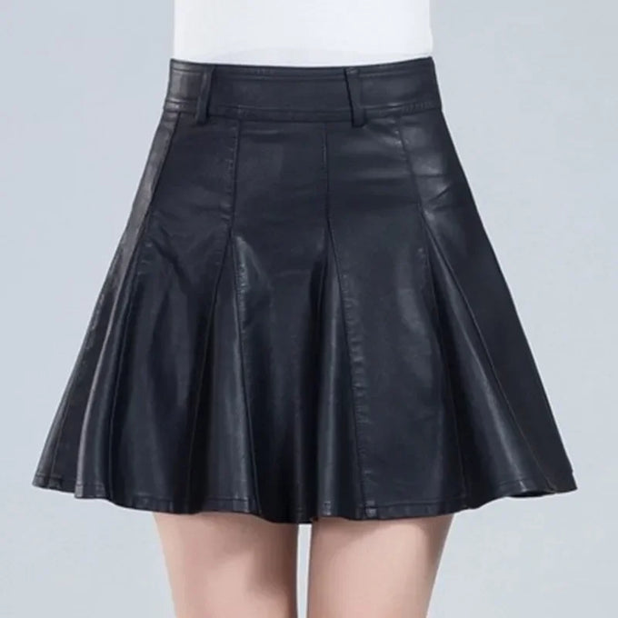 High-Waisted Faux Leather Mini Skirt