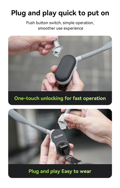 TELESIN Silicone Magnetic Quick Release Neck Mount Hold for Iphone 15 14 13 12 11 SAMSUNG HUAWEI XIAOMI Smart Phone Accessories