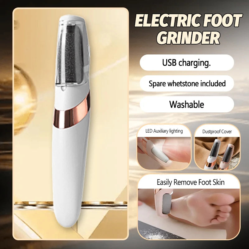 Electric foot file, electric callus remover, foot scrubber, foot care tools, pedicure tools, removes dead skin. Unisex.