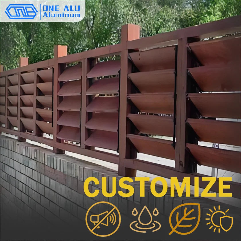 Outdoor Aluminum Louver Fence Panels Modern Design Privacy Security Fencing Heavy Duty Garden Yard Fence Customizable