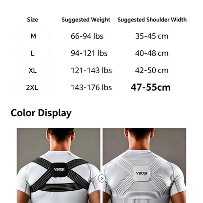 VBOSi Invisible Posture Corrector Adjustable Back Brace Breathable Shoulder Support Belt for Men Women Anti‑Hunchback Spine Pos