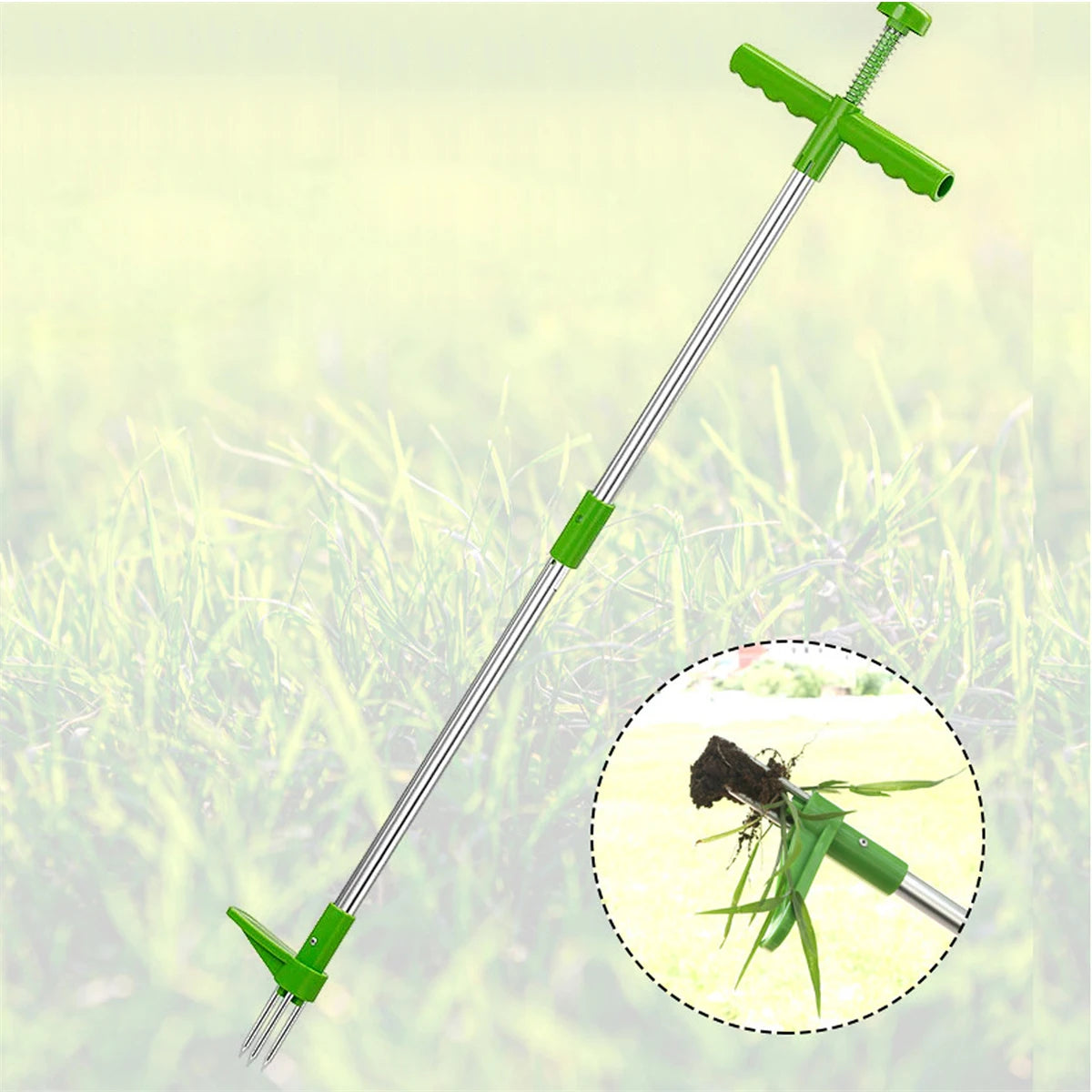 105cm Long Handle Weed Remover Portable Garden Lawn Grass Plant Flower Root Remover Outdoor Yard Aluminum Stand Up Weed Puller