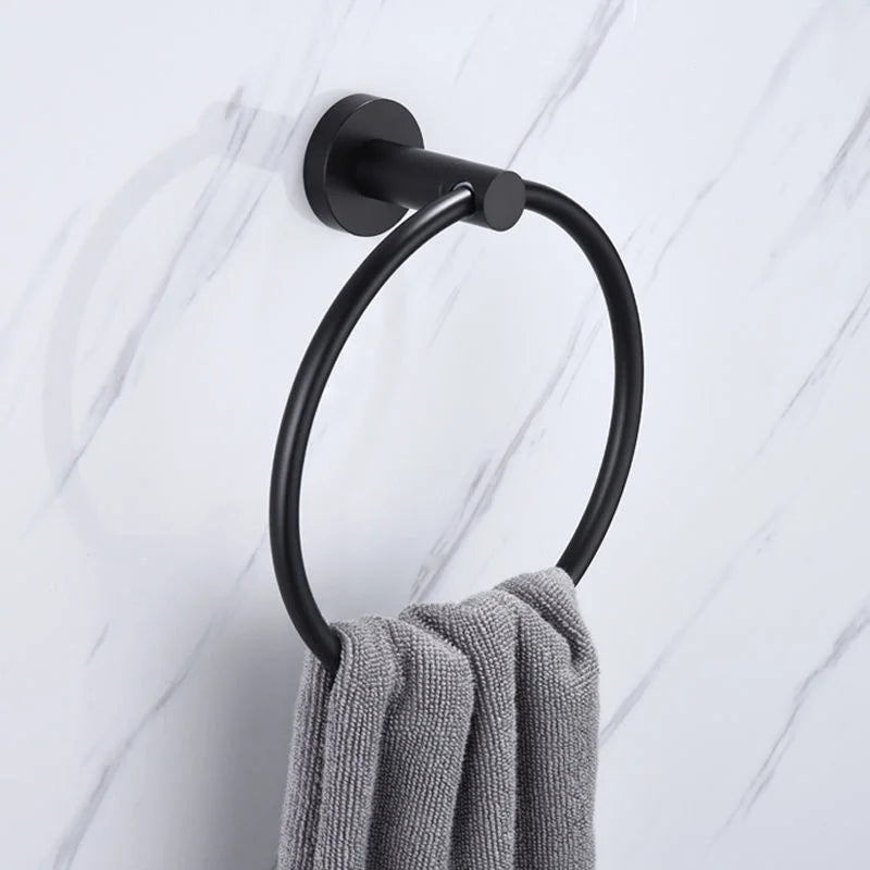 304 stainless steel brushed gold towel ring Bathroom Accessories Wall Mounted Polished Stainless Steel Towel Ring