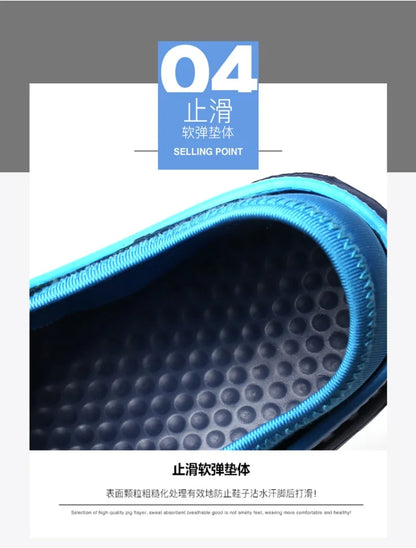 Men's Summer Sandals Clogs Casual Round Toe Slip on Outdoor Geometric Pattern Anti-slip Beach Hole Shoes Plus 46 47 Men Slippers