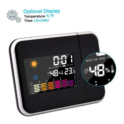 New Alarm Clock With Night Backlight Color Digital LED Screen Projector Adjustable Projection Angle For Home Living Room
