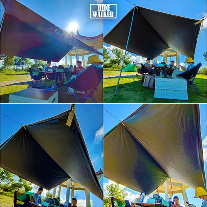 Black Coating Tarp Block 99% UV Ourdoor Camping Waterproof Sun Shelter 3x3 3x4 3x5 Black Coated Beach Sunshade Canopy