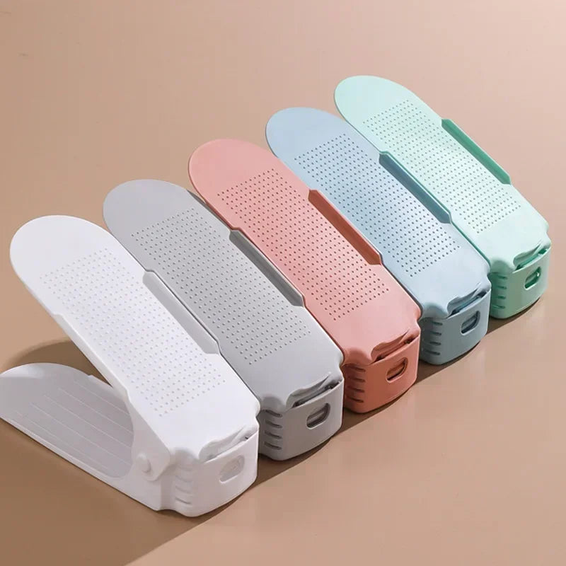 New 10Pcs Shoe Stacker Adjustable Shoe Slots Organizer Shoes Slots Space Saver Double Deck Rack Holder For Closet Organization