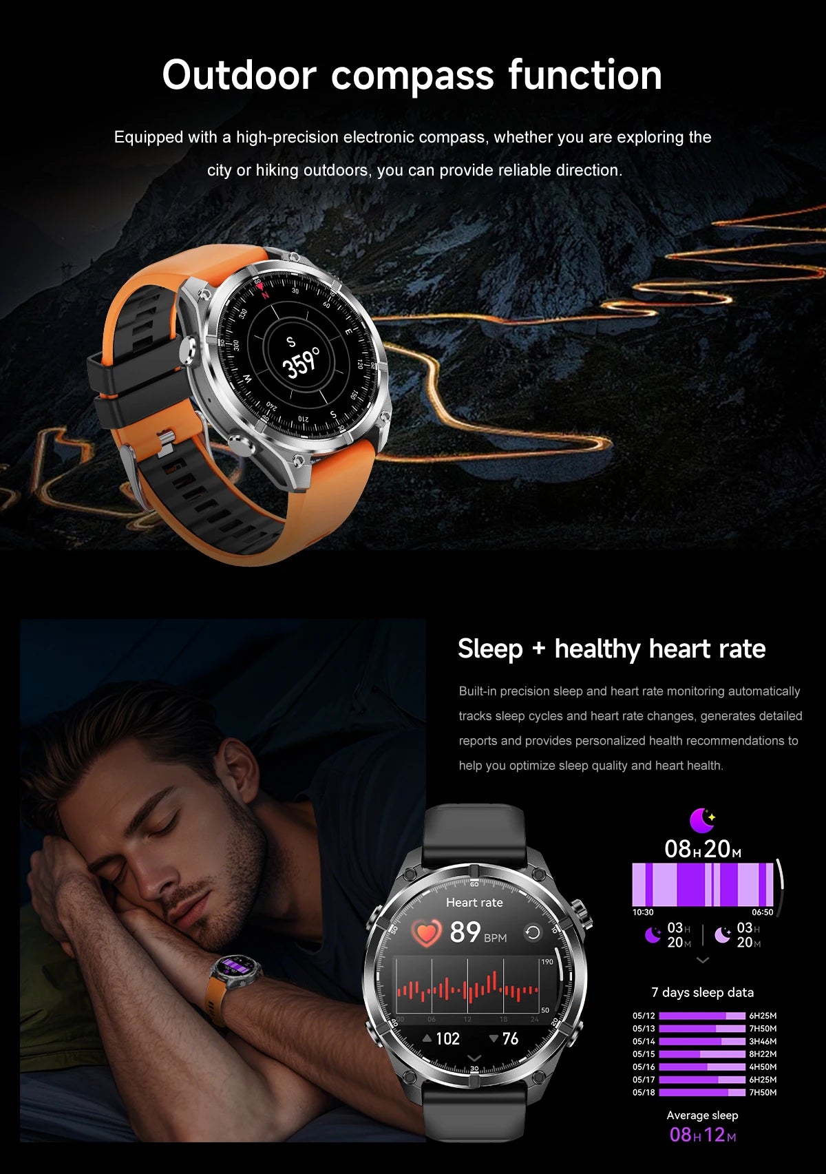 2026 HD300 Smart Watch AMOLED Path 5.4Bluetooth Chat AI GPT Waterproof Health Watches Bluetooth Call Travel Diving Smartwatch
