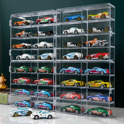 1:64 Acrylic Car Display Box For Hot Wheels Car Model Toy 8 Grid Cabinet Rack Dustproof Stackable Car Storage Box For Hotwheels