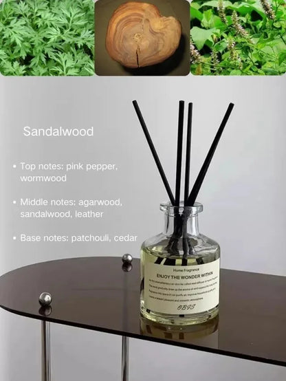 50ml Flameless Home Fragrance Room Flameless Freesia Jasmine Fragrance Oil with Reed Diffuser Stick Home Room Air Freshener Deco