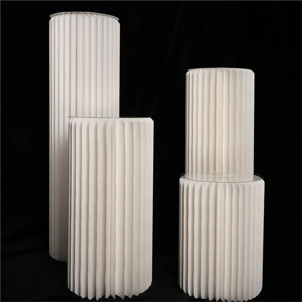 Roman Folding Column Ornaments Party Honeycomb Origami Display Stand Shop Window Wedding Decor Folding Cylindrical Flower Rack