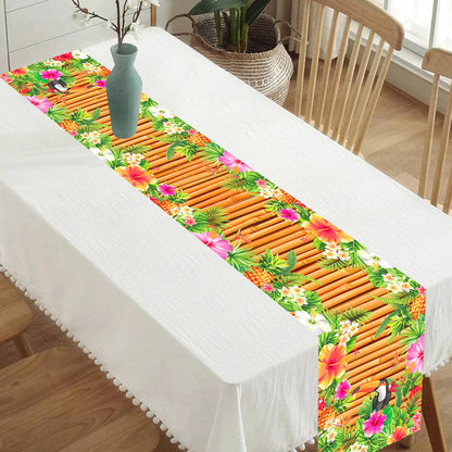 Hawaiian Garland Table Runner Hawaii Luau Tropical Party Decor Kids Favors Tableware ALOHA Summer Beach Birthday Party Supplies