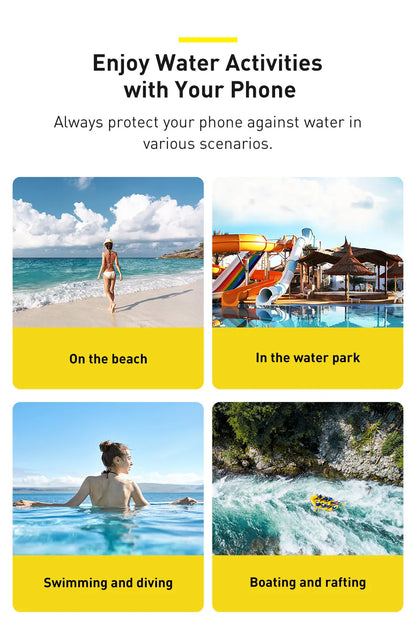 Baseus Waterproof Phone Case Under 7.2 inches For iPhone 12 Pro Max Swim Case IPX8 Universal Cover For Huawei Xiaomi Samsung