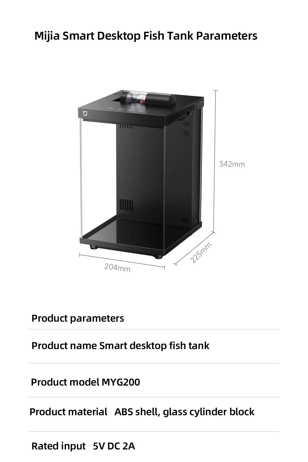 Xiaomi Mijia Smart Desktop Aquarium 10L Smart Fish Tank App Control Feeding Pro Filtration Mi Home Compatible No Assembly CN