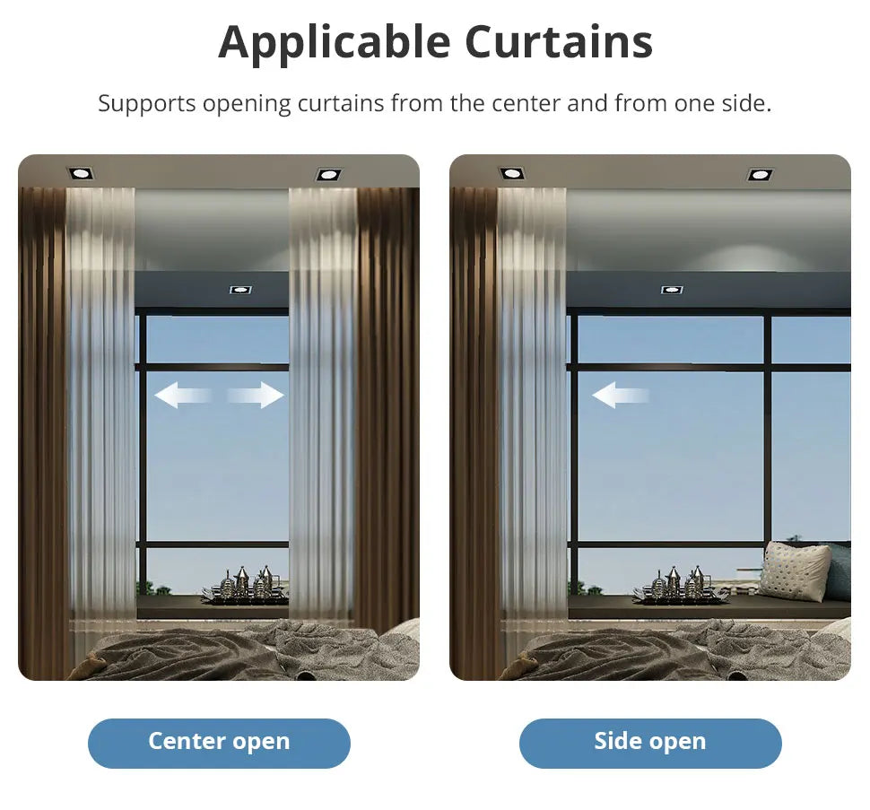 Zemismart Matter Over WiFi Electric Sliding Curtain Track with Smart Motor Support HomeKit SmartThings Alexa Google Home APP