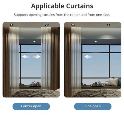 Zemismart Matter Over WiFi Smart Motorized Track Electric Slide Curtain Support HomeKit SmartThing Alexa Google Home APP Control