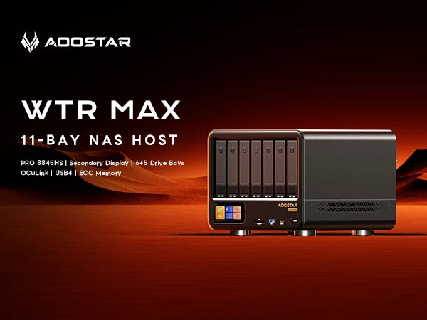 AOOSTAR WTR MAX Mini PC AMD Ryzen 7 PRO 8845HS Barebone Mini Desktop Computer 6HDD 5SSD NAS Home Server Business Office Mini Hos