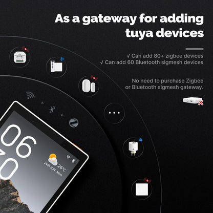 MOES Tuya Wifi Smart 5-inch Touch Screen US Center Control Panel Voice Control Alexa And ZigBee Gateway Built-in Scene Control
