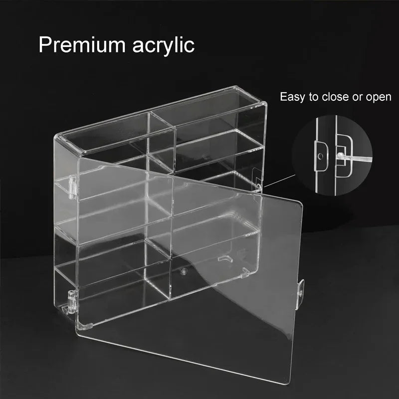 1:64 Acrylic Car Display Box For Hot Wheels Car Model Toy 8 Grid Cabinet Rack Dustproof Stackable Car Storage Box For Hotwheels