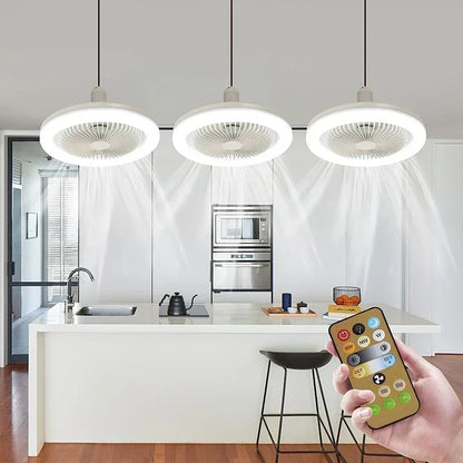 Smart 3 In 1 Ceiling Fan With Remote Control Lighting E27 Conversion Base 85-265v Lighting Base Suitable for Bedroom and Living