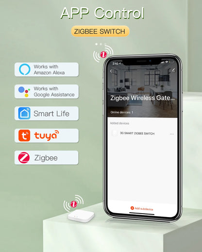 BSEED Zigbee Wall Switches Smart Touch Screen Light Switch 1/2/3Gang 1/2/3Way Google Alexa Tuya App Control No Neutral Line
