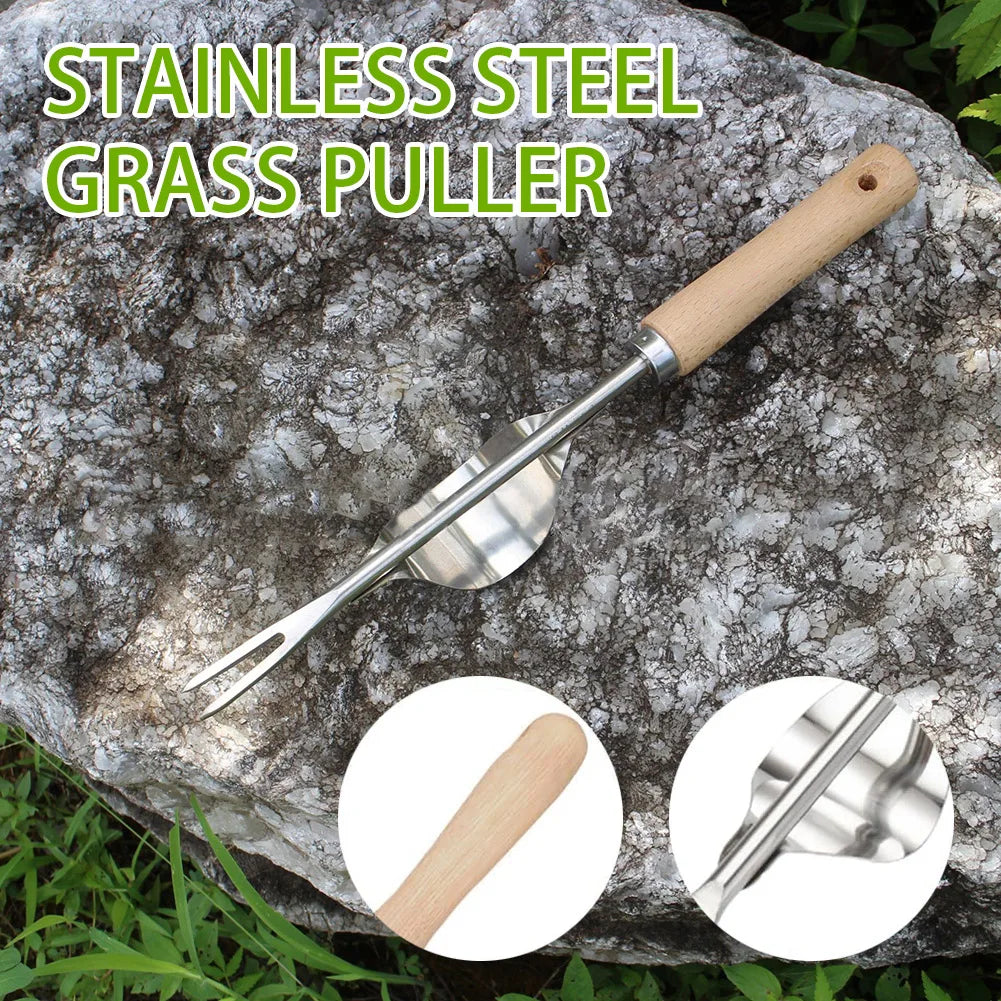 Manual Weed Remover With V-Shaped Fork Long Handle Garden Lawn Weeder Outdoor Yard Grass Root Puller Tools For Soils Loosening