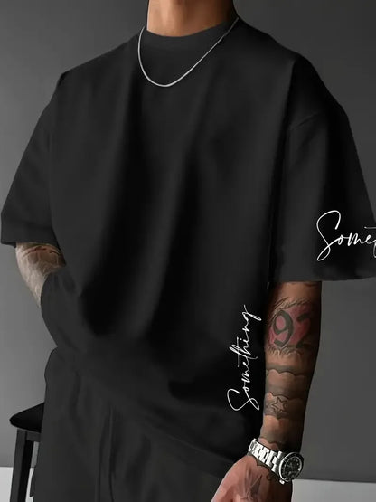 2026 Summer New Men's T-shirt with 3D Letter Pattern Printing Street Casual Fashion Comfortable Soft Breathable