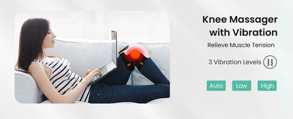 Cordless Knee Massager with Heat,Relax Knee Massage Helps Joint Stiff and Discomfort,3 Levels Heat & Vibration 10 Min Auto Off