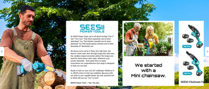 Seesii 40V 18Inch Cordless Electric Saw 2200W Brushless Chainsaw With Automatic Oiler  Garden Woodworking Cutting Tool For Makita 18v Battery pin