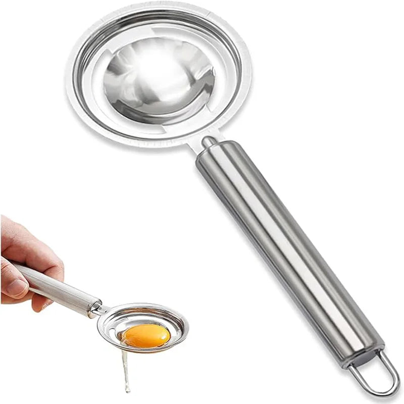 1Pcs Stainless Steel Egg Separator 20cm/7.9in for Separating Egg White & Yolk Baking Kitchen Tool