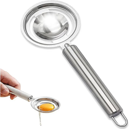 1Pcs Stainless Steel Egg Separator 20cm/7.9in for Separating Egg White & Yolk Baking Kitchen Tool
