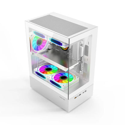 Power Train Illusionary Realm Computer Case M-ATX ITX Seaview Room Side Transparent Desktop Chassis Support 240 Water Cooler