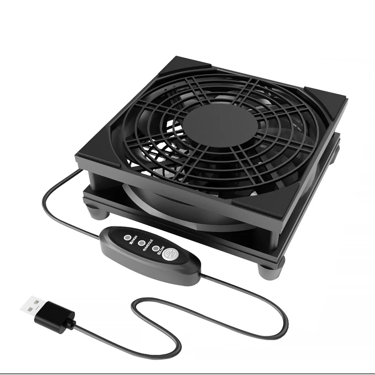 Home Router Cooling Fan For Ipad USB-Powered Silent Computer Fan 3-Speed Adjustable Silent  Fan Cooling with Controller