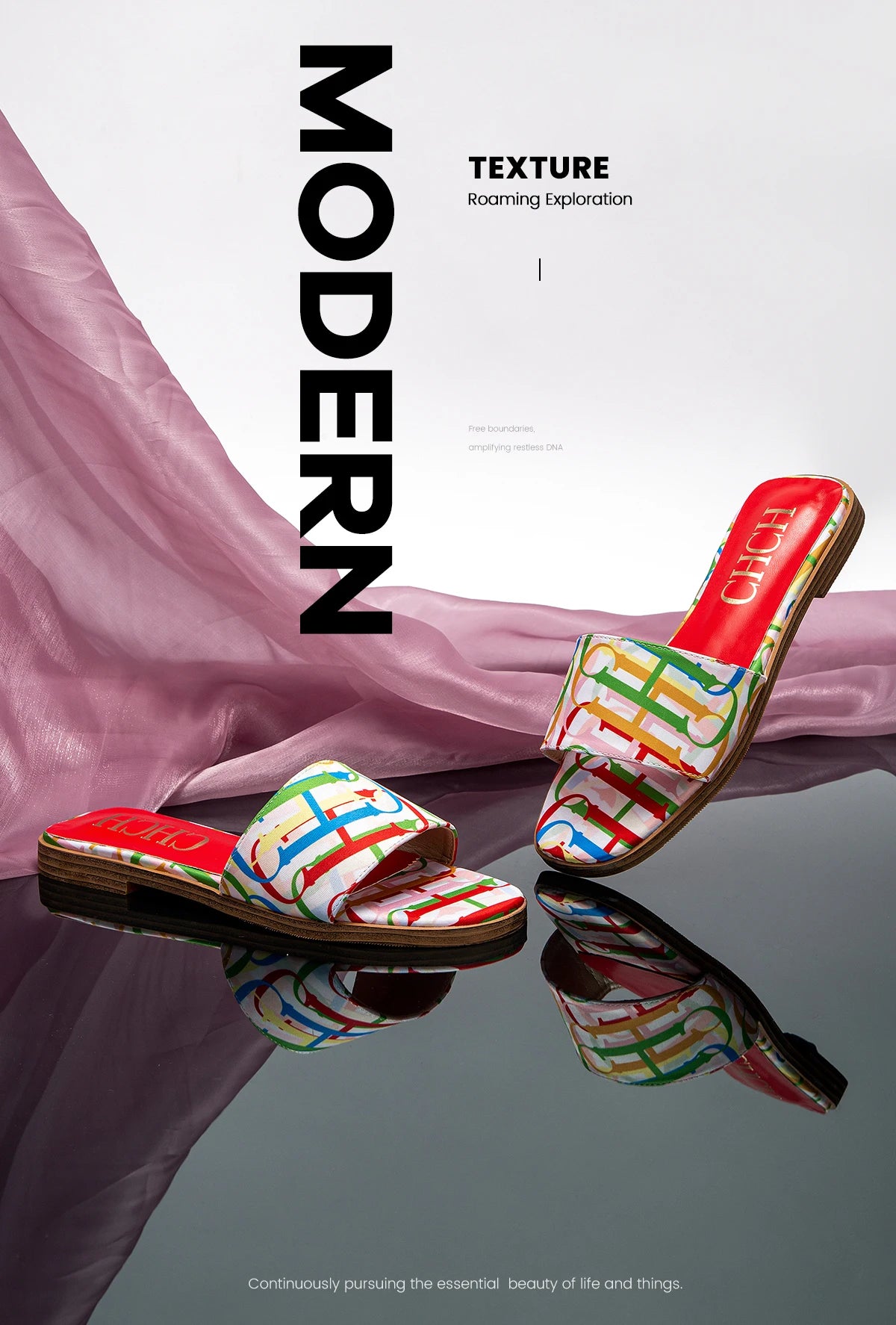 Fashionable Retro Design New Women's Shoes Summer Casual Color Blocking Design Non Slip Sandals Slippers Letter Slippers