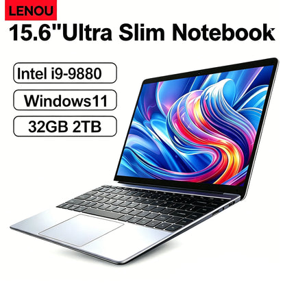 LENOU Ultra Slim 15.6" Laptop 32GB 2TB Windows 11 Intel Core i9-9880 Gaming Office Portable Business Student Notebook Computer