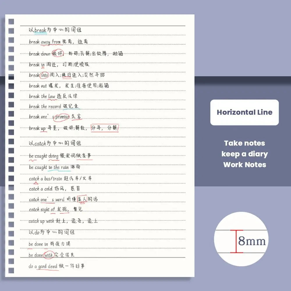 New Multifunctional A5/B5/A4 Coil Notebook 80Sheets Grids/Blank/Horizontal Line Notepad Flip Up Spiral Notebook Students Gift