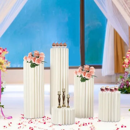 Wedding Centerpieces Cardboard Vases 5 Set of Flower Vase Flowers Stand for Party Tables Decorations Cardboard Column Vases