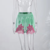 Lace-Trim Velvet Shorts
